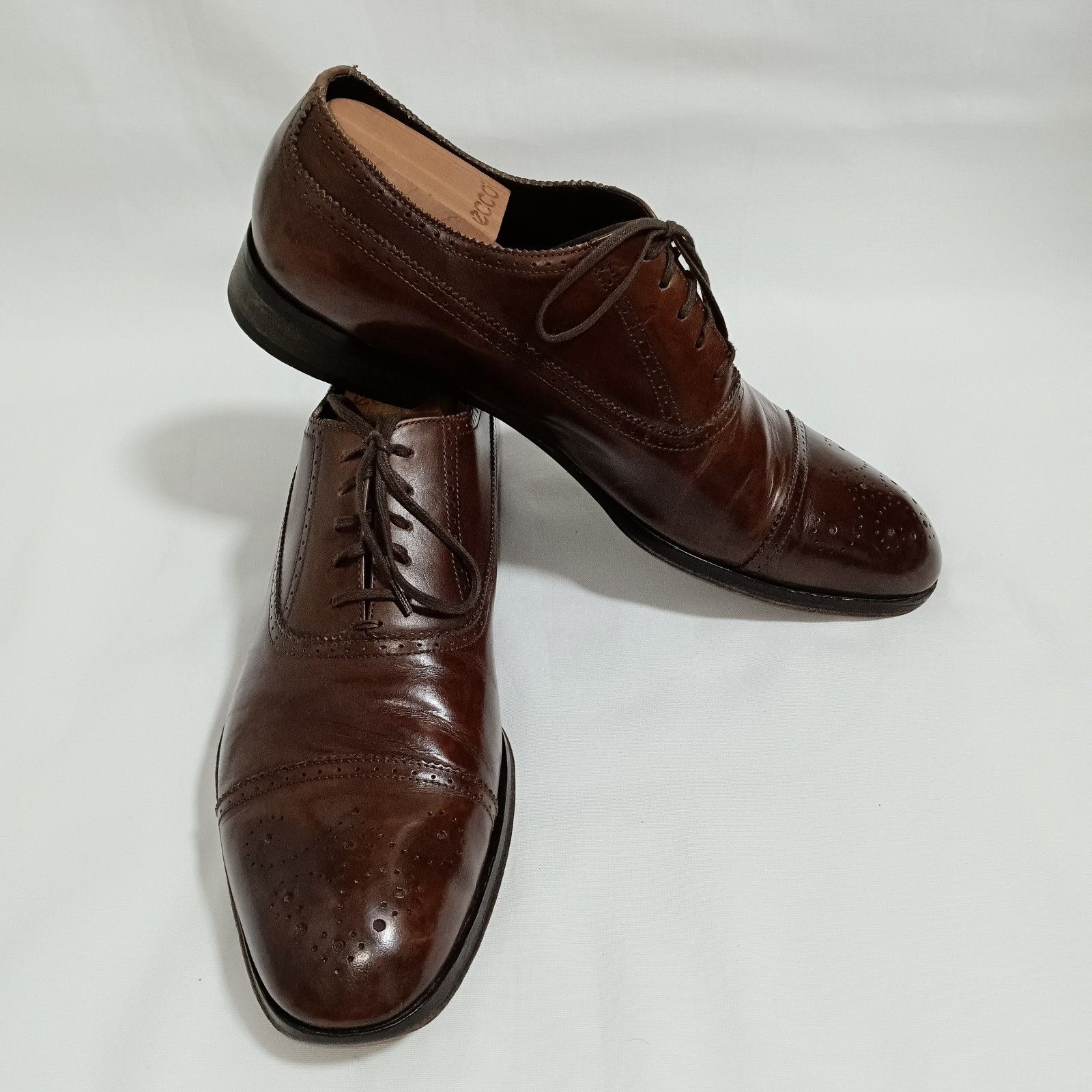 M. Gemi Mens Brown Leather Oxfords 43.5 / 10.5 M Dress Shoes Made In Italy